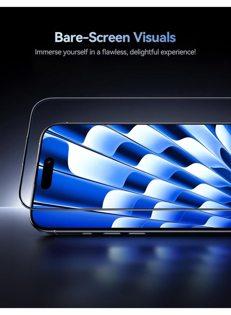 شاشة حماية من الزجاج مقوى 9H ESD Anti Static برميم مضادة للصدمات بحافة سوداء متوافقة مع آيفون 17 برو - Image 2